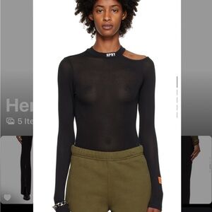 Herson Preston Black Sheer Long Sleeve Top